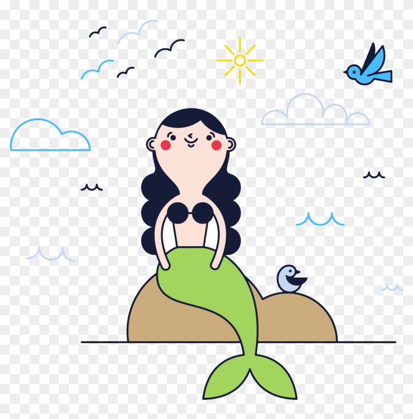 La Sirenita Euclidiana Del Vector Clip Art - La Sirenita Euclidiana Del Vector Clip Art #1054065