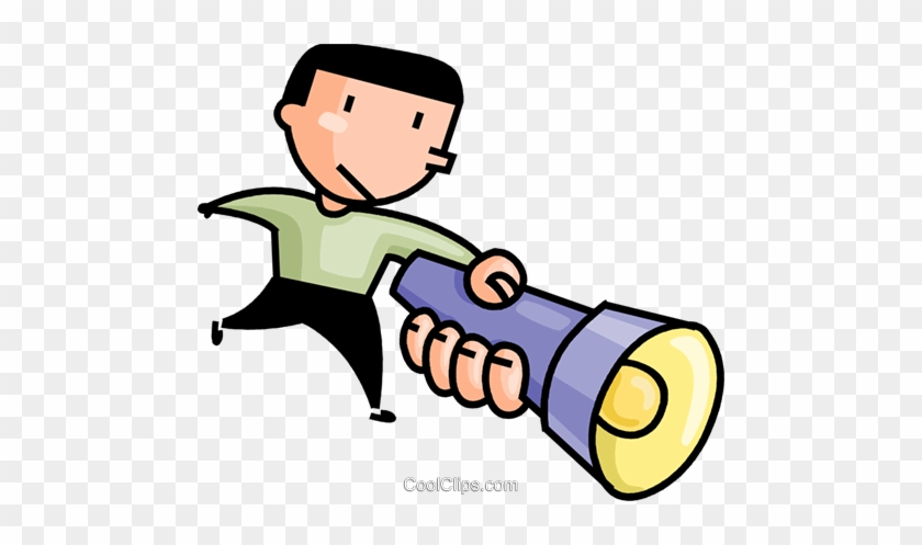 Clipart Of A Happy Sporty Red Haired White Boy Bearing - Flashlight Clip Art #1054151