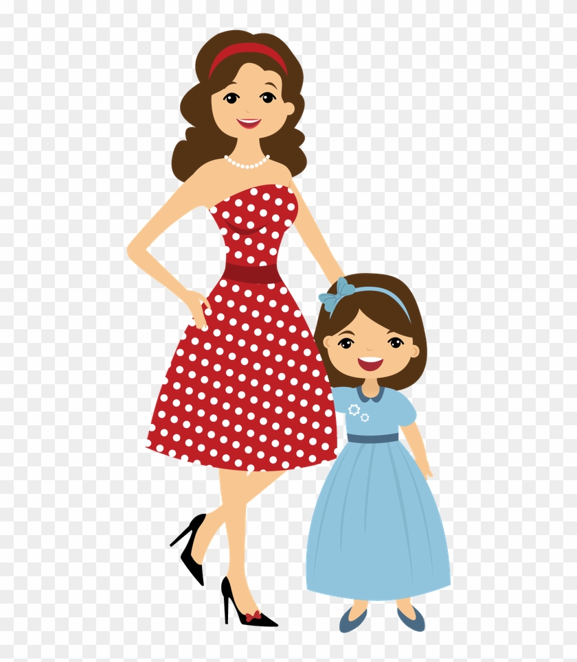 Mães E Filhas - Single Parent Family Clipart #1054634