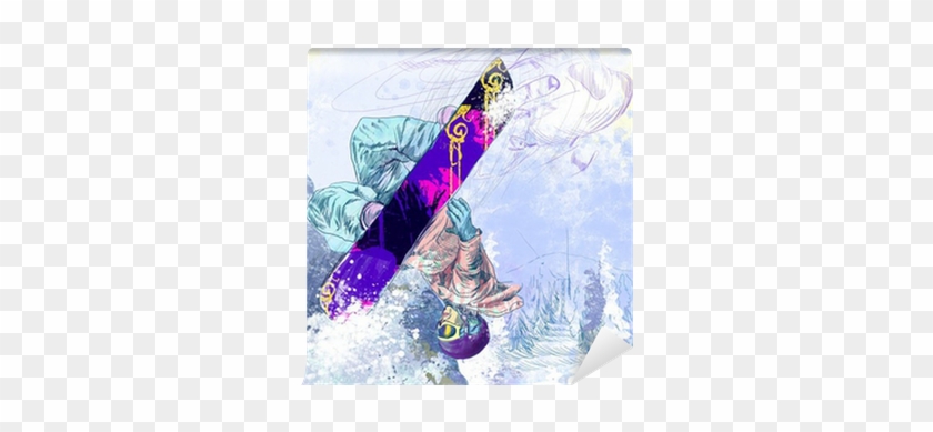 Snowboarder Wall Mural • Pixers® • We Live To Change - Drawing #1054847