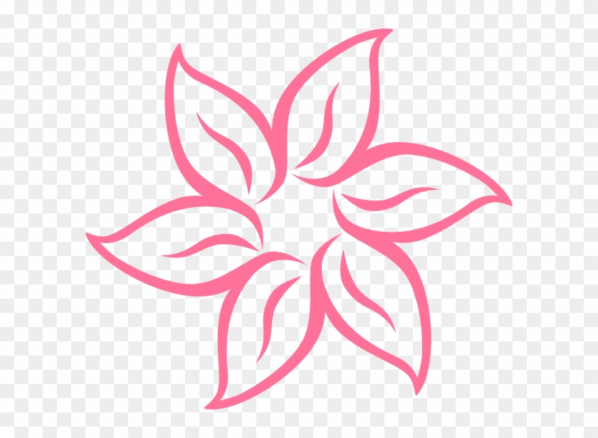 Simple Pink Flower Hi - Flower Clipart Black And White #1056876
