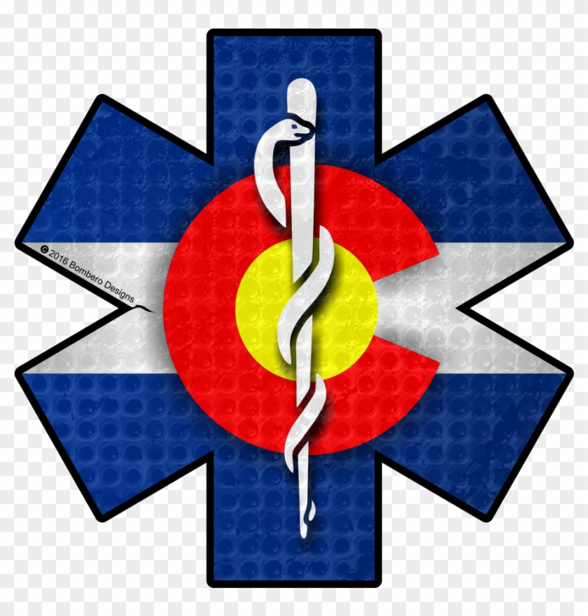 Colorado Star Of Life Sticker - Star Of Life Colorado Flag #1057039