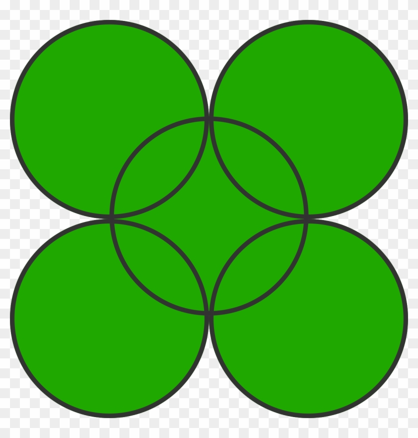 5 Unit Circles Are Placed With Their Centers On A Square - Square Yard #1057149