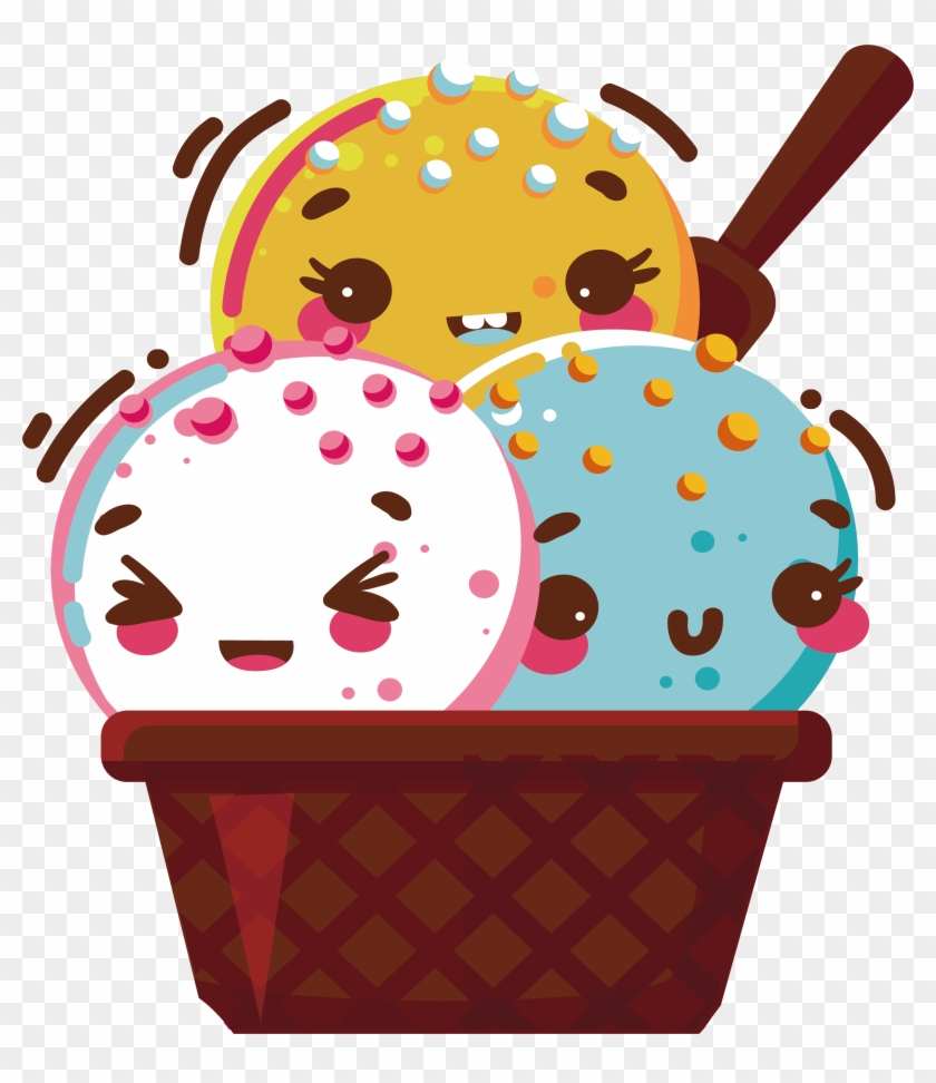 Ice Cream Cone - Ice Cream Cup Cartoon #1057331