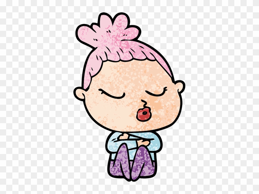 Cartoon Calm Woman - Desenho De Mulher Chorando #1058306