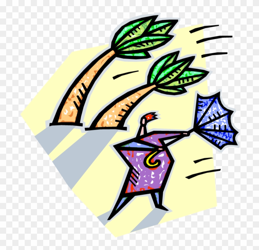 Graphic Of Person In A Storm - Does Prevailing Winds Affect Climate #1060135