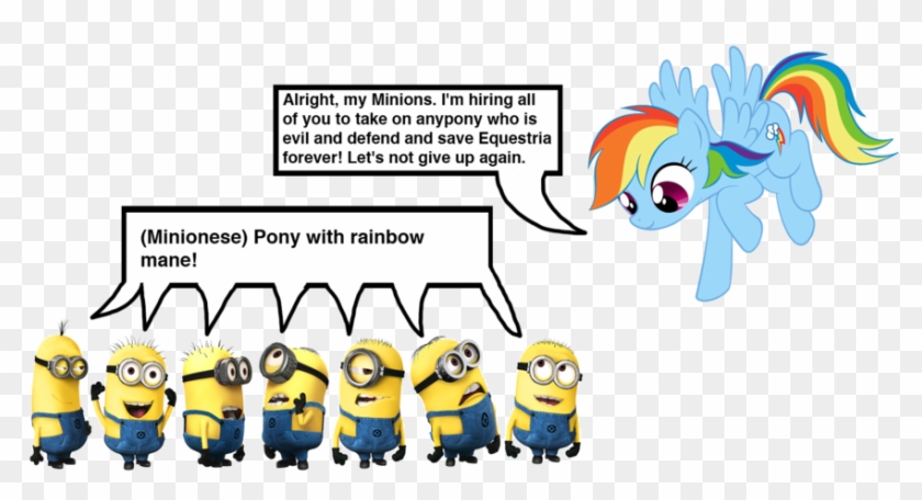Rainbow Dash And The Minions By Darthranner83 - Despicable Me Minions Edible Cake Strips Cake Topper #1060139