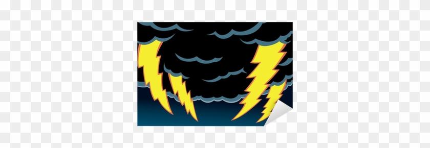 Cartoon Of Thunder Clouds With Scary Lightning - Thunder And Lightning Cartoon #1061647