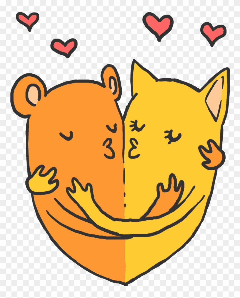 Download - Kissing Animals Cartoon Gif #1062001