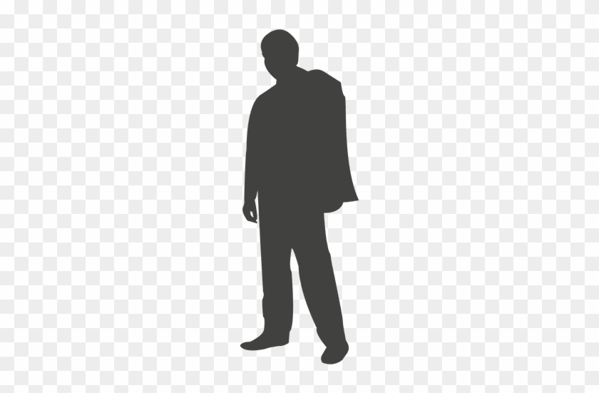Lazy Businessman Standing Silhouette - Sleepy Office Men Silhouette #1062104