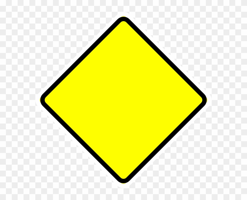 Empty Yellow Sign With Black And White Border Clip - Black On Yellow Sign #1062210
