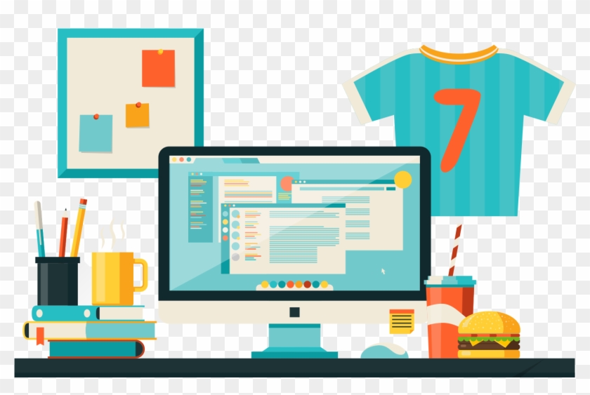 Computer Programming Flat Design Icon - Computer #1062549
