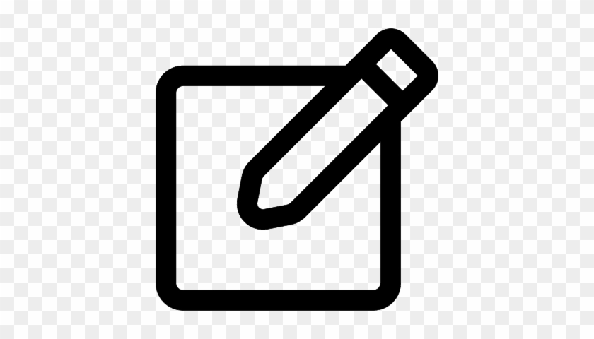 Note Square Outlined Button With A Pencil Vector - Icon #1062576