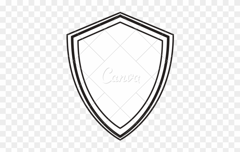 Shield Line Drawing - Drawing Of A Cartoon Shield #1063021