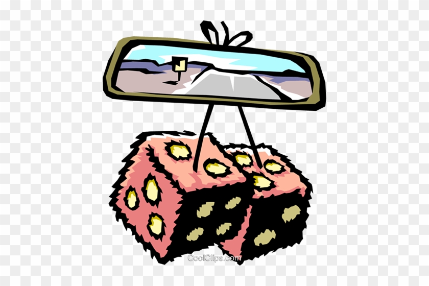 Dice/rear View Mirror Royalty Free Vector Clip Art - Dice On Rearview Mirror #1063349