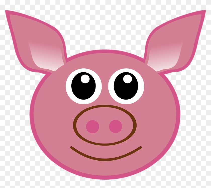 Pig Head Cartoon Cute Isolated Piglet Face - Pig Ears Drawing #182392