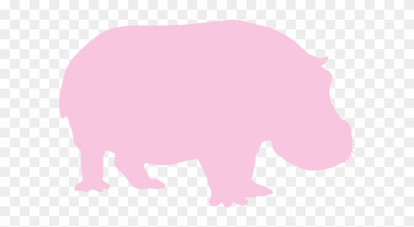 Baby Pink Hippo Clip Art At Clker - Graue Flusspferd-silhouette Karte #182588