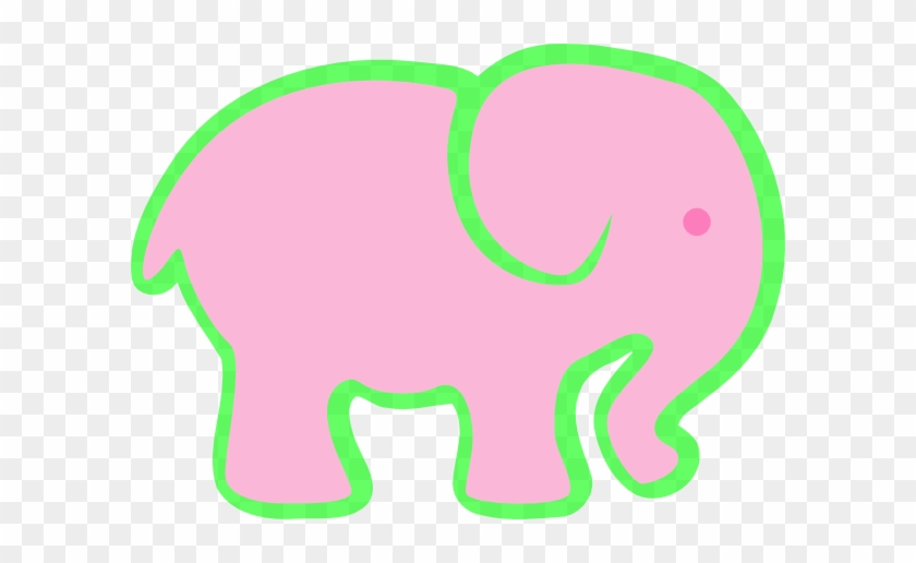 Pink And Green Elephant Clip Art - Pink Elephant Clip Art #182708