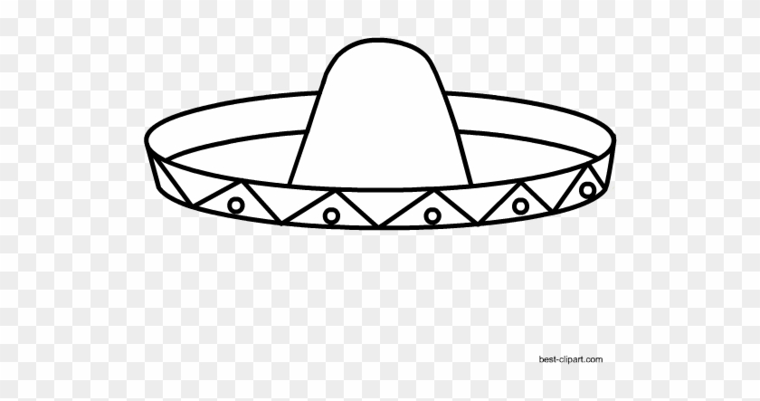 Black And White Sambrero Free Clip Art - White #182847