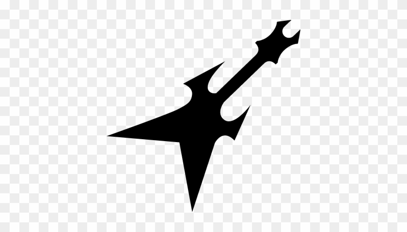 Guitar Silhouette With Sharp Edges Vector - Sombras De Una Guitarra #183279
