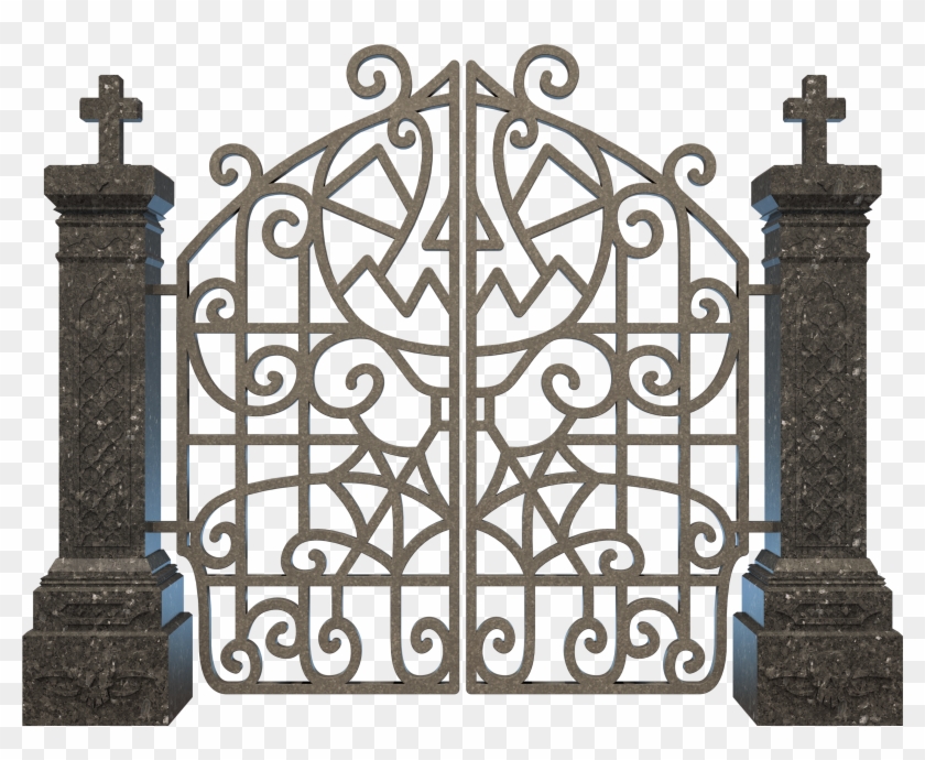 Halloween Graveyard Gate Png Clipart Image - Graveyard Gate Png #183723