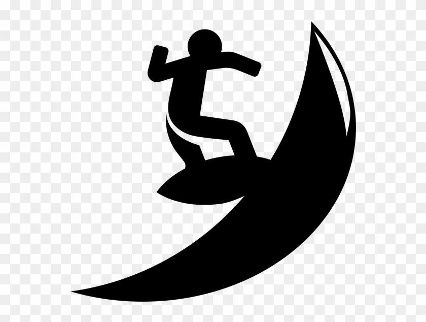 Big Wave Surfing Surfboard Computer Icons Clip Art - Surfing Clipart No Background #184411