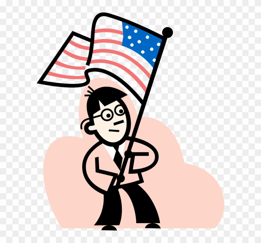 Vector Illustration Of American Patriot Waves United - Kid Speaking #184523