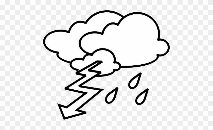 Outline Weather Forecast Icon For Thunder Vector Clip - Stormy Clip Art #185555