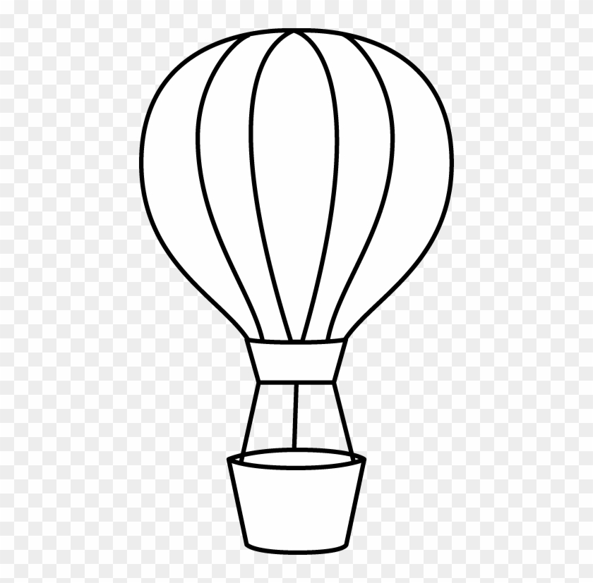 Hot Air Balloon Black And White Hot Air Balloon Clipart - Hot Air Balloon #185681