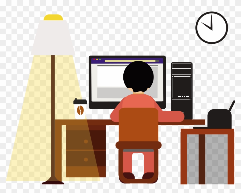 Computer Icons Flat Design - People Using Computer Icon #1064536