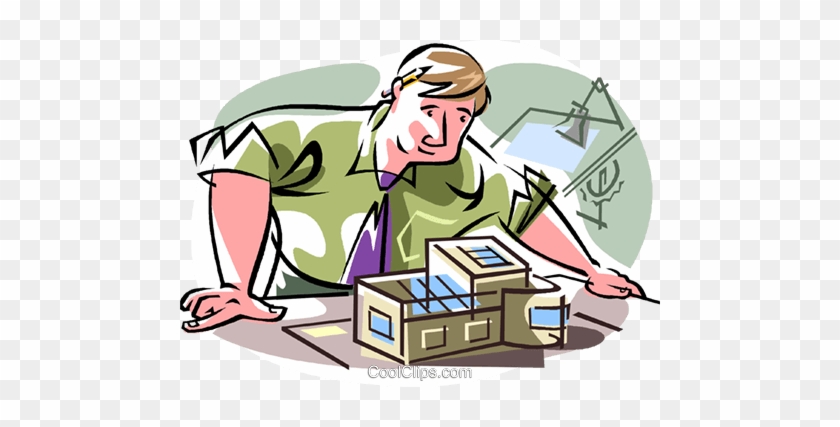 Architect Designing Home Royalty Free Vector Clip Art - Middle School Argument Essay Outline #1065610