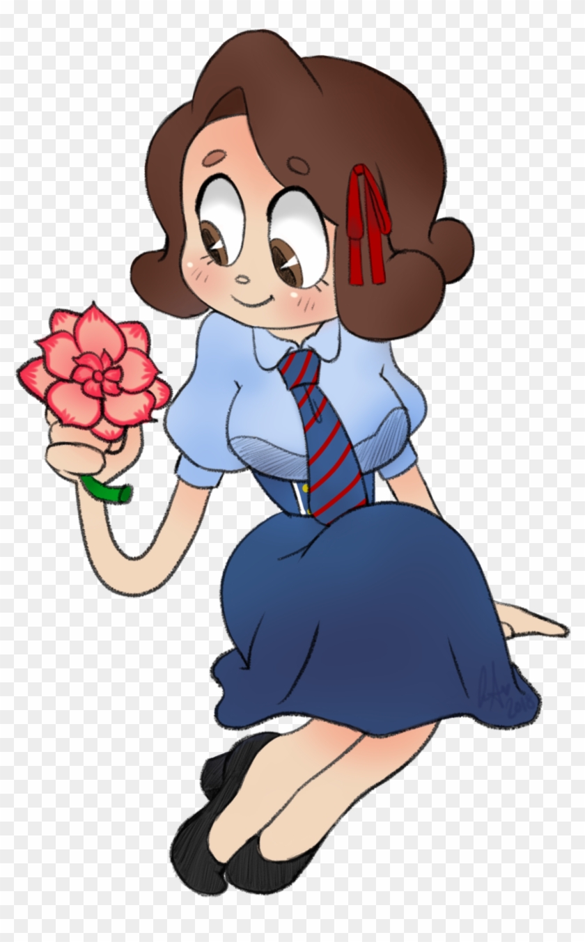 “i Drew Little Chrissy Holding An Adenium Obesum - Cartoon #1065945