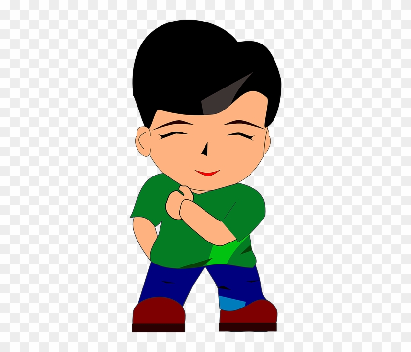 Boy Man Bowing Smile Happy Male Green Blue Red Bend - Smile Boy Png #1066443