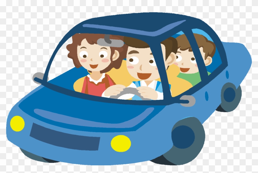 Blue Car Clipart Family Car - Family Driving In A Car #1066625