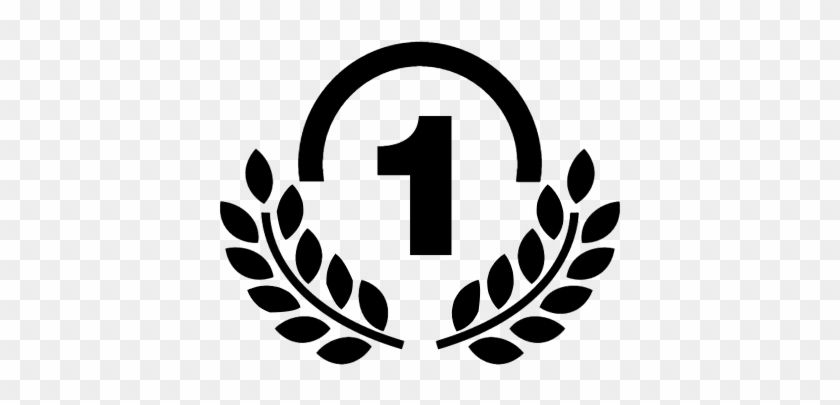 Award Medal Of Number One With Olive Branches Vector - Olive Branch Award Vector #1067334