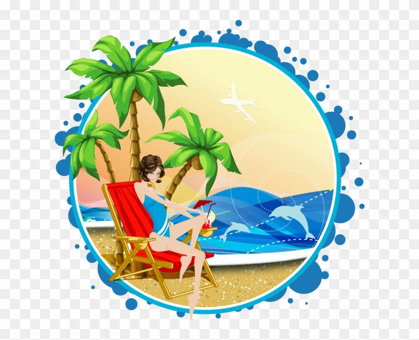 Euclidean Vector Arecaceae Beach Illustration - Palm Tree Vector #1067792