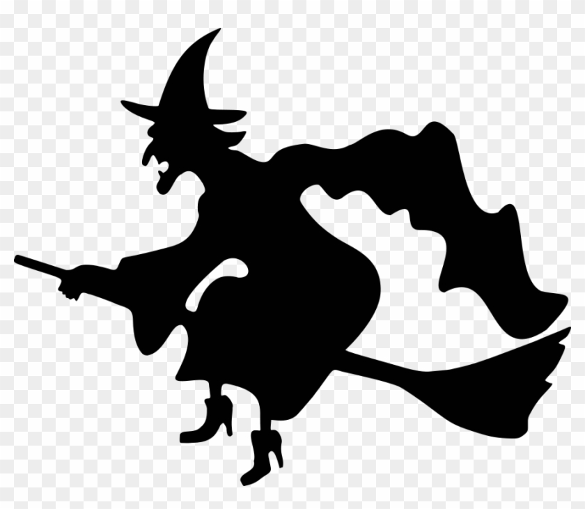 Free Halloween Black And White Halloween Border Clip - Witch Silhouette #1068208