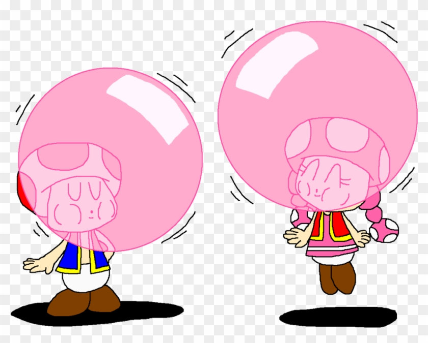 Toad And Toadette Pink Bubble Gum By Pokegirlrules - Cartoon #1068540