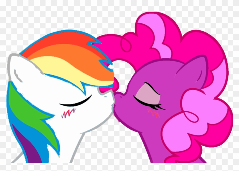 Rainbow Flash And Bubble Pink Kiss By Rainbowflash1 - Cartoon #1068567