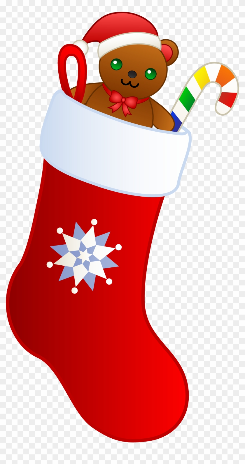 Christmas Stocking With Teddy - Christmas Stocking Clip Art #1071119
