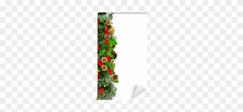 Fotobehang Kerst Hulst Rand Verticale • Pixers® - Christmas Holly Border #1071157