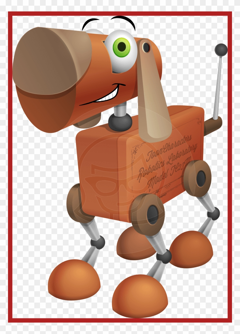 Stunning Robotic Dog Cartoon Character He Is Vector - Cartoon #1071367