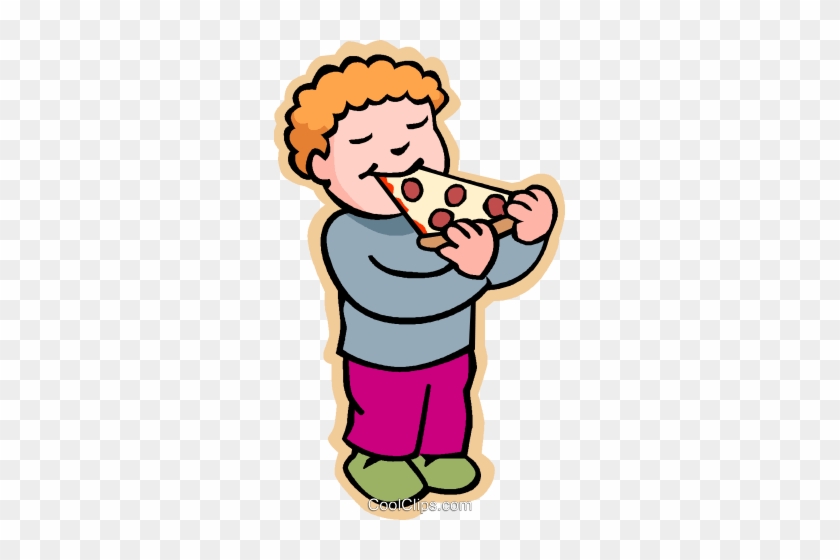 Children At Play, Kids, Boy Eating Pizza Royalty Free - Person Eating Pizza Clipart #1072211