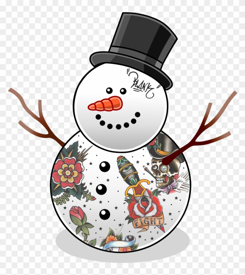 Tattooed Snowman By Nicoleenn - Cartoon #1072465