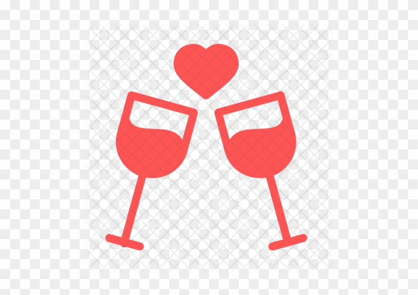 Love, Romantic, Valentine, Wine, Alchohol, Date, Dinner - Travel Icon Png Pink #1073140
