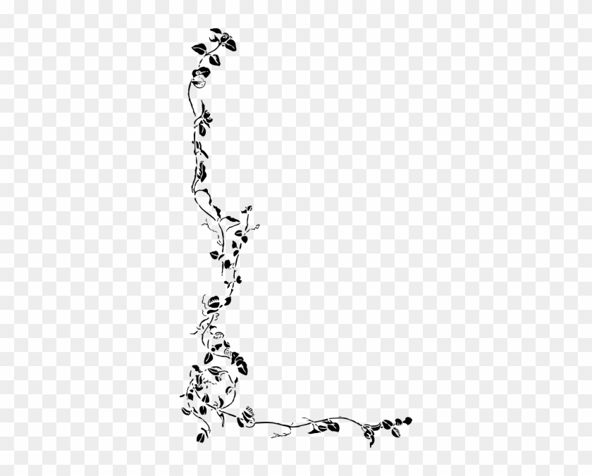 Vine Clipart Black Rose - Floral Border Clip Art #1073357