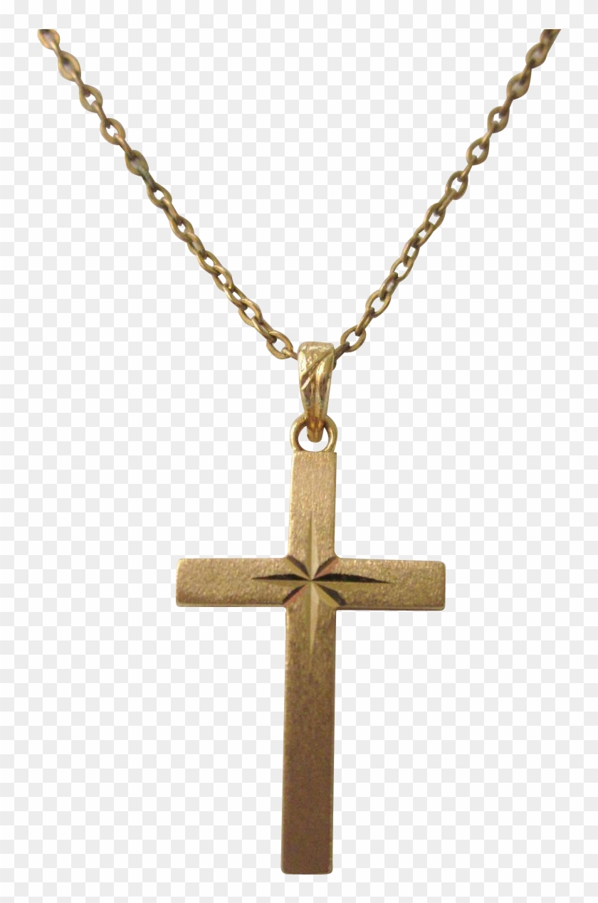 Vintage - 50% Off - Vintage 14k Yellow Gold Cross Pendant #1073673