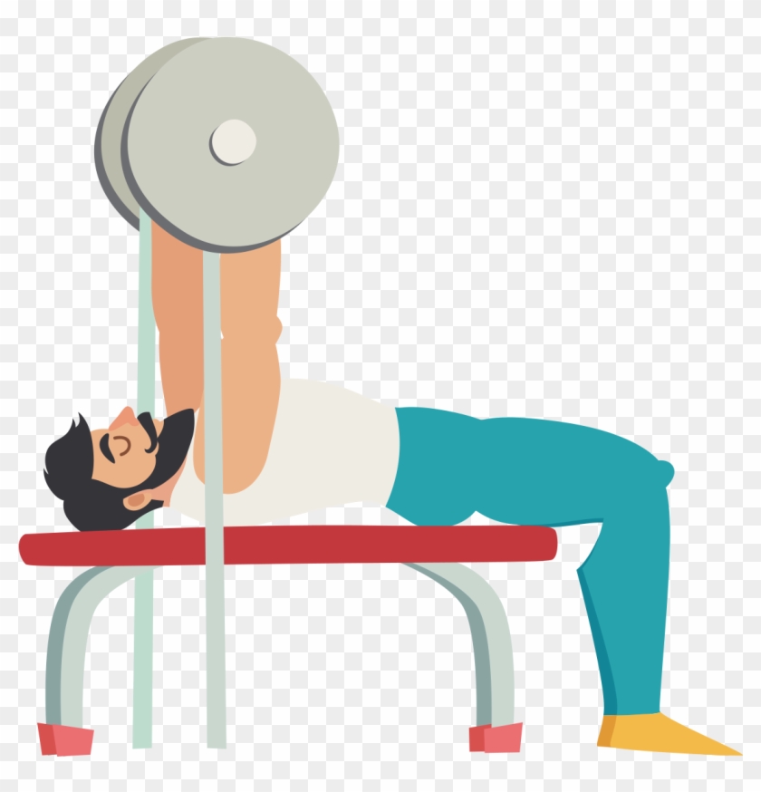 07，可使用adobe - Cartoon Bench Press Transparent #1074732