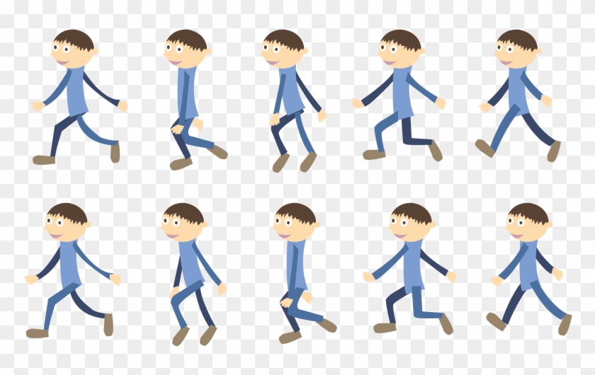 Walk Cycle Boy By Shokunin Basic In Svg - Walking Cartoon Animation #1074948