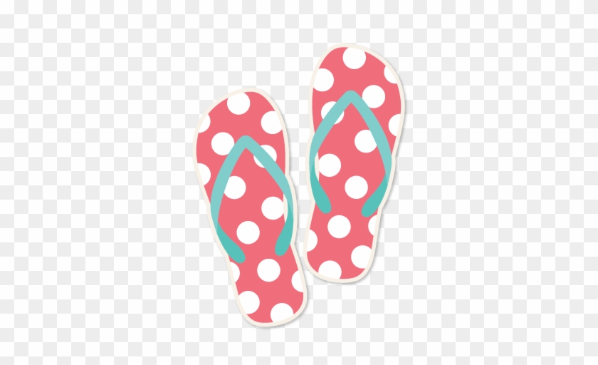 Polka Dot Flip Flops Clipart Svg Scrapbook Cut File - Scalable Vector Graphics #1075000
